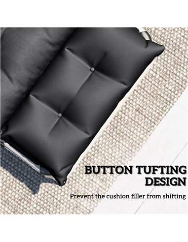 Outsunny Sun Lounger Cushions Only, 190x56x10cm Garden Lounge Chair Cushions Set of 2, UPF20+ 220gsm Fabric, Thick Sunbed Replac