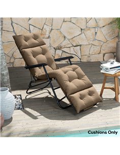 Outsunny Sun Lounger Cushion Only, 190x56x10cm Garden Lounge Chair Cushion, UPF20+ 220gsm Fabric, Thick Sunbed Replacement Cushi 2