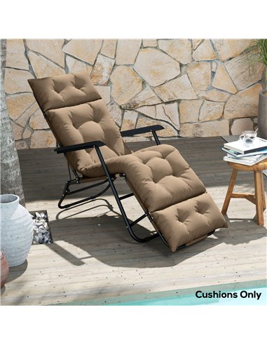 Outsunny Sun Lounger Cushion Only, 190x56x10cm Garden Lounge Chair Cushion, UPF20+ 220gsm Fabric, Thick Sunbed Replacement Cushi