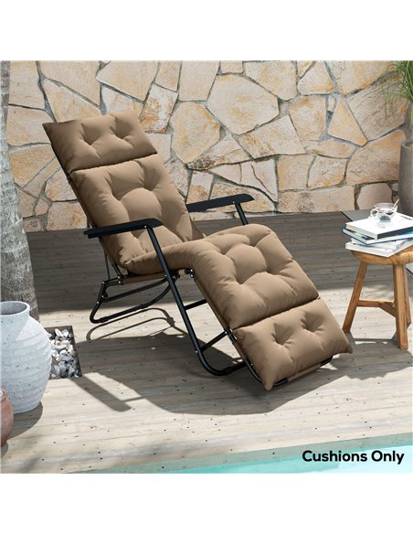 Outsunny Sun Lounger Cushion Only, 190x56x10cm Garden Lounge Chair Cushion, UPF20+ 220gsm Fabric, Thick Sunbed Replacement Cushi - pic 118489 | FastDaddyshop