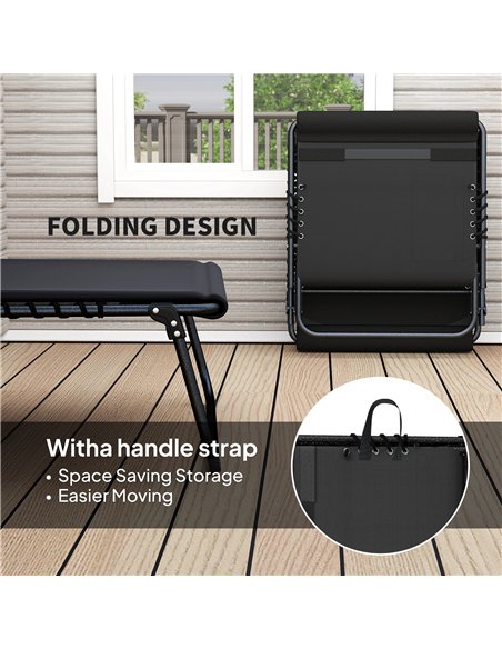 Outsunny Folding Sun Loungers Set of 2, Recliner Garden Chairs with Quick Drying Pad Headrest Side Pocket, Garden Sun Loungers f - pic 118501 | FastDaddyshop
