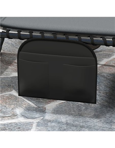 Outsunny Folding Sun Loungers Set of 2, Recliner Garden Chairs with Quick Drying Pad Headrest Side Pocket, Garden Sun Loungers f - pic 118523 | FastDaddyshop