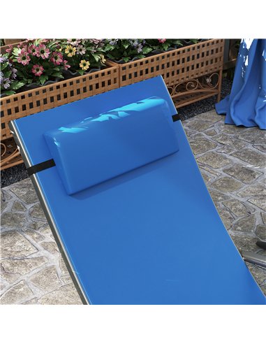 Outsunny Set of 2 Folding Sun Loungers for Garden, 4 Positions Adjustable Outdoor Chaise Lounge Chairs with Armrests, Pillows, S