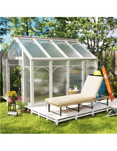 Outsunny Single Folding Rattan Sun Lounger, with Cushion - Grey