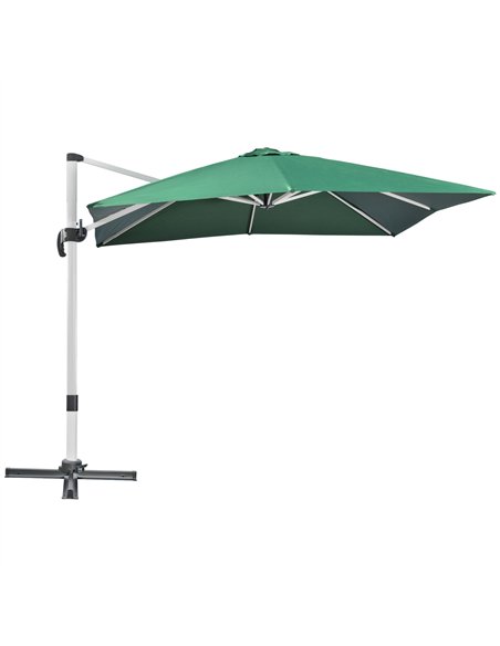 Outsunny 3 x 3(m) Cantilever Roma Parasol, Square Garden Umbrella with Cross Base, Crank Handle, Tilt, 360° Rotation and Alumini - pic 118596 | FastDaddyshop