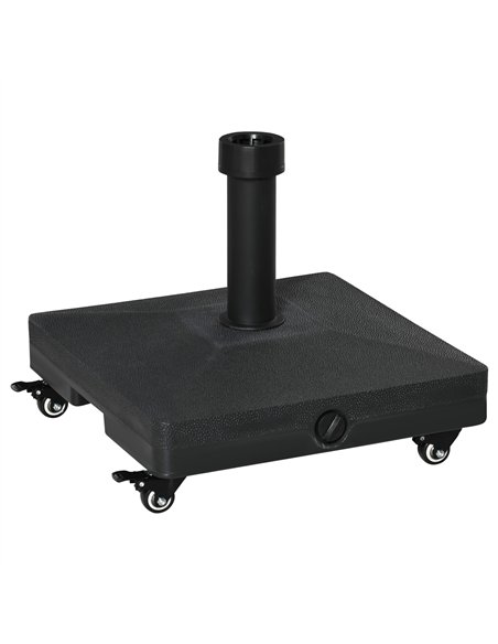 Outsunny 20kg Garden Parasol Base with Wheels Heavy Duty Sand or Water Filled Patio Umbrella Base for Outdoor Deck Beach Black - pic 118605 | FastDaddyshop