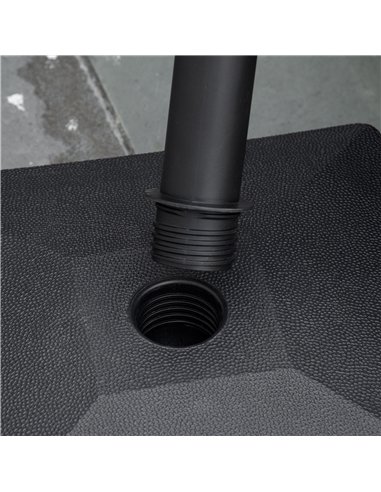 Outsunny 20kg Garden Parasol Base with Wheels Heavy Duty Sand or Water Filled Patio Umbrella Base for Outdoor Deck Beach Black