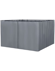 Outsunny Replacement Gazebo Curtains 4-Panel Sidewalls with Zipper for 3 x 3 (M) Yard Gazebos Canopy Tent, Dark Grey