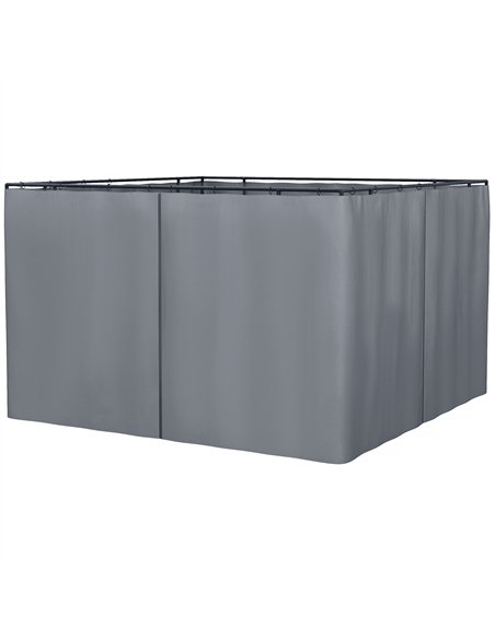 Outsunny Replacement Gazebo Curtains 4-Panel Sidewalls with Zipper for 3 x 3 (M) Yard Gazebos Canopy Tent, Dark Grey - pic 118614 | FastDaddyshop