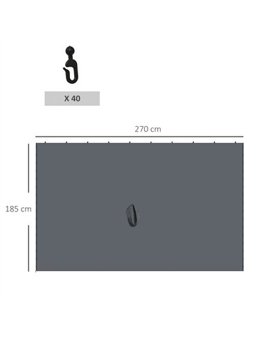 Outsunny Replacement Gazebo Curtains 4-Panel Sidewalls with Zipper for 3 x 3 (M) Yard Gazebos Canopy Tent, Dark Grey