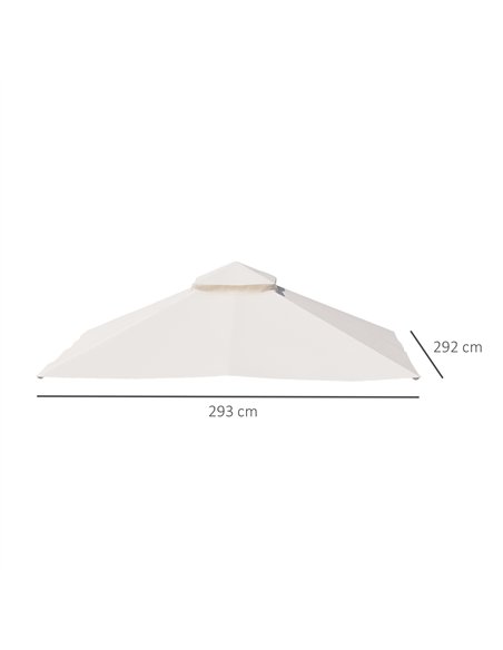 Outsunny 3x3(m) Replacement Gazebo Canopy, Double Tier Roof Top for Garden, Patio, Outdoor, Beige (TOP ONLY) - pic 118625 | FastDaddyshop