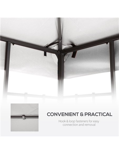 Outsunny 3x3(m) Replacement Gazebo Canopy, Double Tier Roof Top for Garden, Patio, Outdoor, Beige (TOP ONLY) - pic 118627 | FastDaddyshop