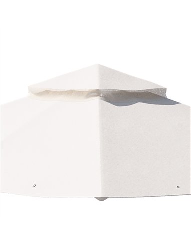 Outsunny 3x3(m) Replacement Gazebo Canopy, Double Tier Roof Top for Garden, Patio, Outdoor, Beige (TOP ONLY)