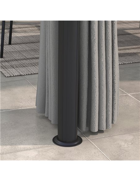 Outsunny 3 x 3(m) Patio Gazebo Canopy Garden Pavilion Tent Shelter Marquee with 2 Tier Roof, Netting and Curtains, Light Grey - pic 118638 | FastDaddyshop