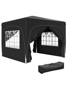 Outsunny 3 x 3m Pop-Up Gazebo Shelter, with Accessories - Black