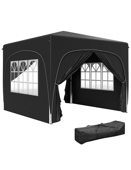 Outsunny 3 x 3m Pop-Up Gazebo Shelter, with Accessories - Black - pic 118659 | FastDaddyshop
