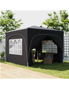 Outsunny 3 x 3m Pop-Up Gazebo Shelter, with Accessories - Black 2