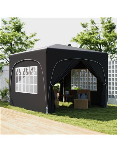 Outsunny 3 x 3m Pop-Up Gazebo Shelter, with Accessories - Black