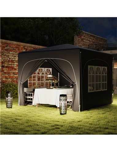 Outsunny 3 x 3m Pop-Up Gazebo Shelter, with Accessories - Black