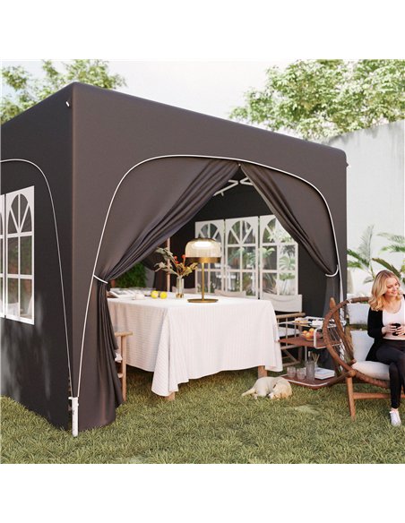 Outsunny 3 x 3m Pop-Up Gazebo Shelter, with Accessories - Black - pic 118667 | FastDaddyshop