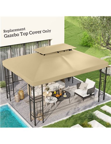 Outsunny Gazebo Roof Replacement, for 3 x 4m Frames - Cream