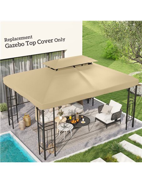Outsunny Gazebo Roof Replacement, for 3 x 4m Frames - Cream - pic 118669 | FastDaddyshop