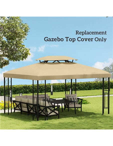 Outsunny Gazebo Roof Replacement, for 3 x 4m Frames - Cream - pic 118674 | FastDaddyshop