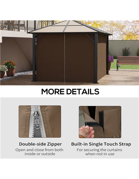 Outsunny Set of Four 3 x 4m Gazebo Replacement Walls - Dark Brown - pic 118681 | FastDaddyshop