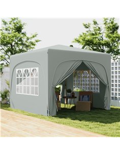Outsunny 3 x 3m Pop-Up Gazebo Shelter, with Accessories - Light Grey 2