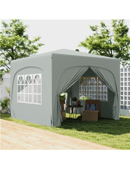 Outsunny 3 x 3m Pop-Up Gazebo Shelter, with Accessories - Light Grey - pic 118696 | FastDaddyshop