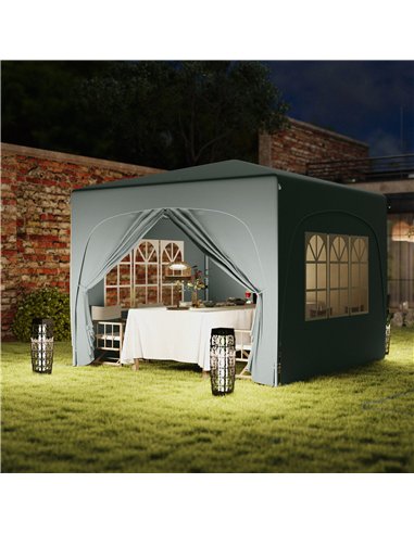 Outsunny 3 x 3m Pop-Up Gazebo Shelter, with Accessories - Light Grey
