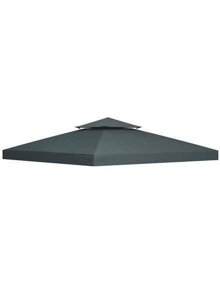 Outsunny Gazebo Roof Replacement, for 3 x 3(m) Frames - Grey - pic 118704 | FastDaddyshop
