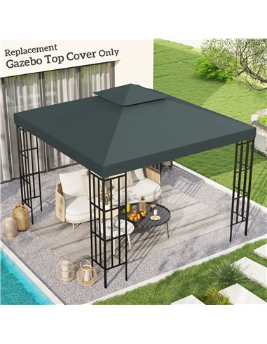 Outsunny Gazebo Roof Replacement, for 3 x 3(m) Frames - Grey