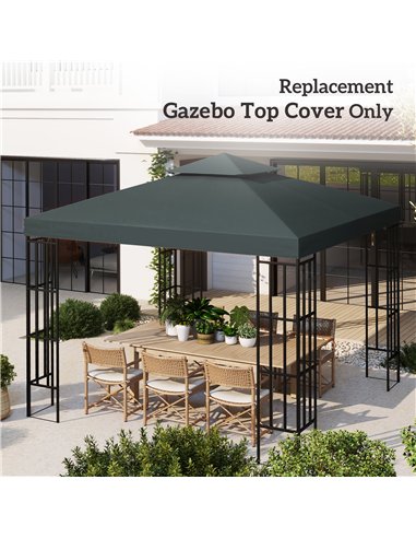 Outsunny Gazebo Roof Replacement, for 3 x 3(m) Frames - Grey