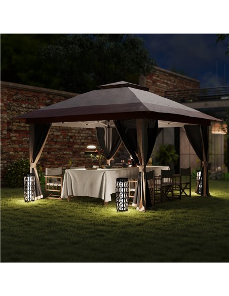 Outsunny 3.6 x 3.6m Pop-Up Gazebo, with Accessories - Beige - pic 118720 | FastDaddyshop