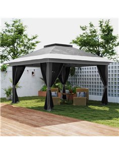 Outsunny 3.6 x 3.6m Pop-Up Gazebo, with Accessories - Grey 2