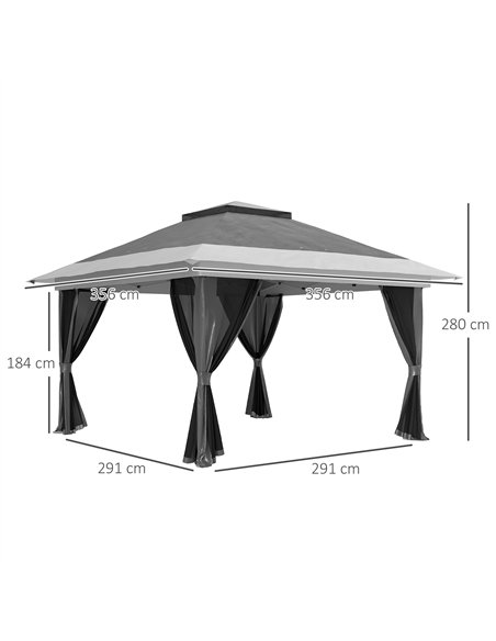 Outsunny 3.6 x 3.6m Pop-Up Gazebo, with Accessories - Grey - pic 118733 | FastDaddyshop