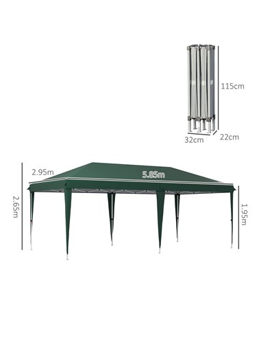 Outsunny 6 x 3 m Pop-Up Steel Frame Gazebo - Green