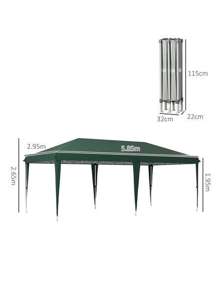 Outsunny 6 x 3 m Pop-Up Steel Frame Gazebo - Green - pic 118742 | FastDaddyshop