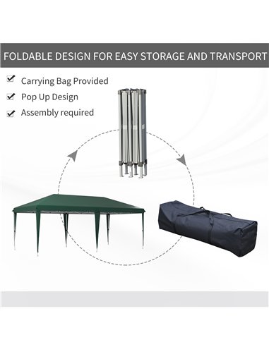 Outsunny 6 x 3 m Pop-Up Steel Frame Gazebo - Green