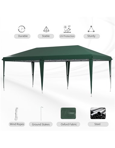 Outsunny 6 x 3 m Pop-Up Steel Frame Gazebo - Green