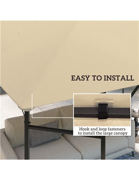 Outsunny 3 x 3(m) Gazebo Canopy Replacement Cover, Garden Gazebo Roof Replacement with Drain Holes, Water Resistant PVC Coating, - pic 118762 | FastDaddyshop