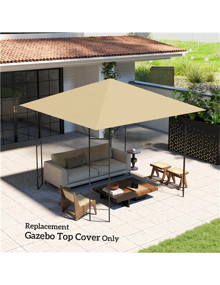 Outsunny 3 x 3(m) Gazebo Canopy Replacement Cover, Garden Gazebo Roof Replacement with Drain Holes, Water Resistant PVC Coating, - pic 118764 | FastDaddyshop
