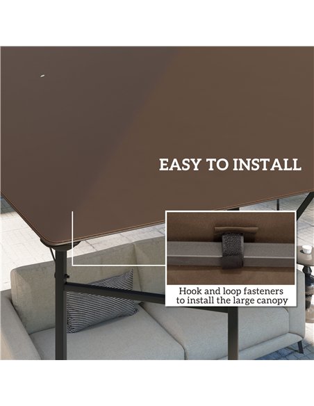 Outsunny 3 x 3(m) Gazebo Canopy Replacement Cover, Garden Gazebo Roof Replacement with Drain Holes, Water-resistant Plastic Coat - pic 118771 | FastDaddyshop
