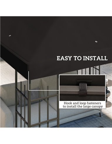 Outsunny 3 x 3(m) Gazebo Frame Replacement - Black