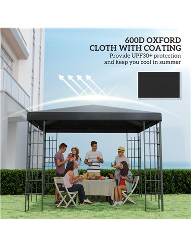 Outsunny 3 x 3(m) Gazebo Frame Replacement - Black