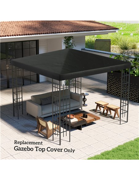 Outsunny 3 x 3(m) Gazebo Frame Replacement - Black - pic 118782 | FastDaddyshop