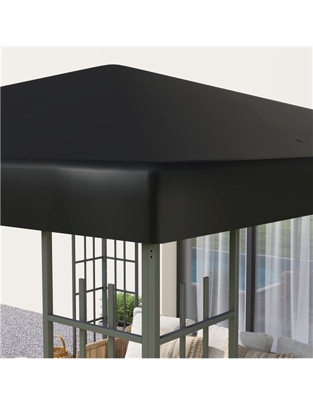 Outsunny 3 x 3(m) Gazebo Frame Replacement - Black - pic 118784 | FastDaddyshop