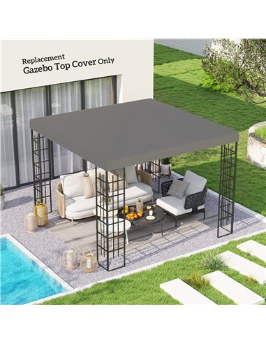 Outsunny 3 x 3(m) Gazebo Frame Replacement - Grey