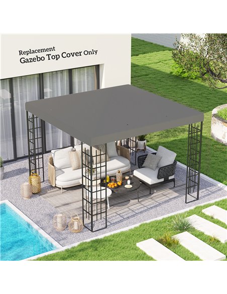 Outsunny 3 x 3(m) Gazebo Frame Replacement - Grey - pic 118786 | FastDaddyshop